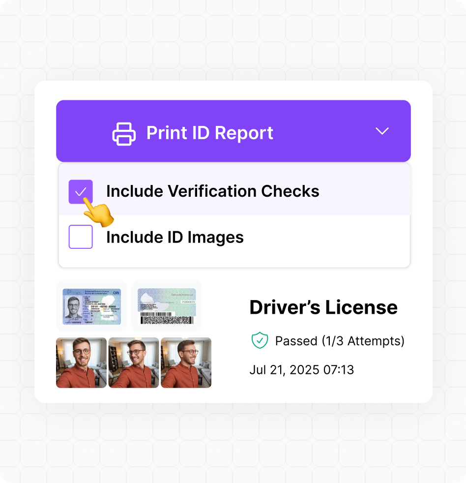Instant IDV report generation